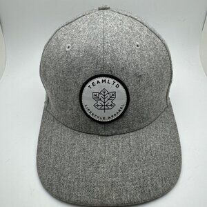 Team LTD Lifestyle Apparel Gray Wool Leather Strapback Baseball Hat Cap. GR63